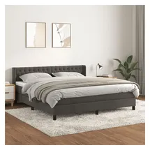 vidaXL Boxspringbett 160 x 200 cm Dunkelgrau
