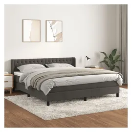 vidaXL Boxspringbett 160 x 200 cm Dunkelgrau