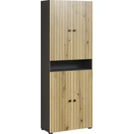 WELLTIME Amrum Hochschrank Badezimmerschrank 70 x 188 x 31 cm Grau