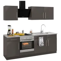 WIHO KÜCHEN Küchenzeile Cali 220 cm grau