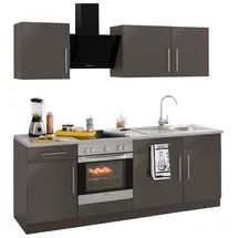 WIHO KÜCHEN Küchenzeile Cali 220 cm grau