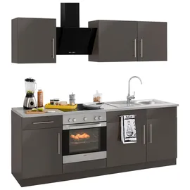 WIHO KÜCHEN Küchenzeile Cali 220 cm grau