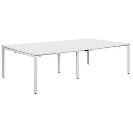 Paperflow easyDesk Doppelschreibtisch weiß rechteckig, 4-Fuß-Gestell weiß 240,0 x 166,0 cm