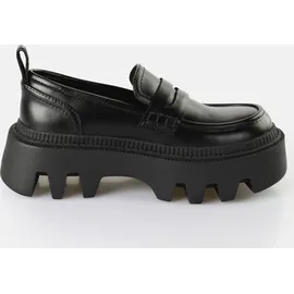 Buffalo Damen Halbschuhe Flora Loafer Vegan 1622355 Schwarz - Schwarz