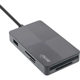 InLine USB 3.2 Multi Cardreader Hub, SD/TF/MS/XD/CF, 3-Port USB-A, Dual