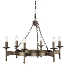 Elstead Lighting Kronleuchter Hängelampe Deckenleuchte Eisen Bronze D 81 cm Esszimmerlampe