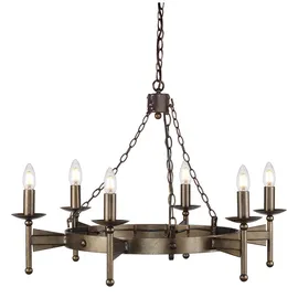Elstead Lighting Kronleuchter Hängelampe Deckenleuchte Eisen Bronze D 81 cm Esszimmerlampe