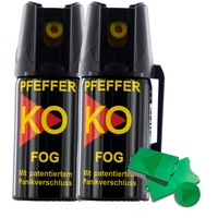 AKTIVHANDEL 2X Pfefferspray KO-Fog, je 40 ml, Tierabwehrspray, Verteidigungsspray, Selbstverteidigung, Hundeabwehr, Sprühnebel inkl. Einkaufswagenchip