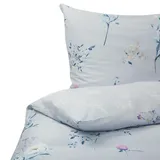Beliani Evergreen Floral Hellblau 135 x 200 cm + 80 x 80 cm