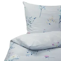 Beliani Evergreen Floral Hellblau 135 x 200 cm + 80 x 80 cm
