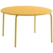 vente-unique Gartentisch Ø 110 cm Senfgelb