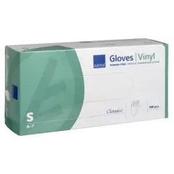 ABENA® Classic Vinyl-Handschuhe, transparent 4424 , 1 Karton = 10 Packungen à 100 Stück, Größe S