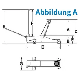 Güde Rangierwagenheber Stahl 3 t 130-465 mm blau/schwarz