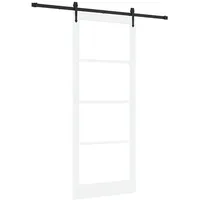 vidaXL Haustür Schiebetür Weiß und Schwarz 93 x 232 cm (1-St) schwarz
