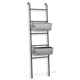 Hti-Living Leiter-Regal, Metall/Stoff mit Ablagen