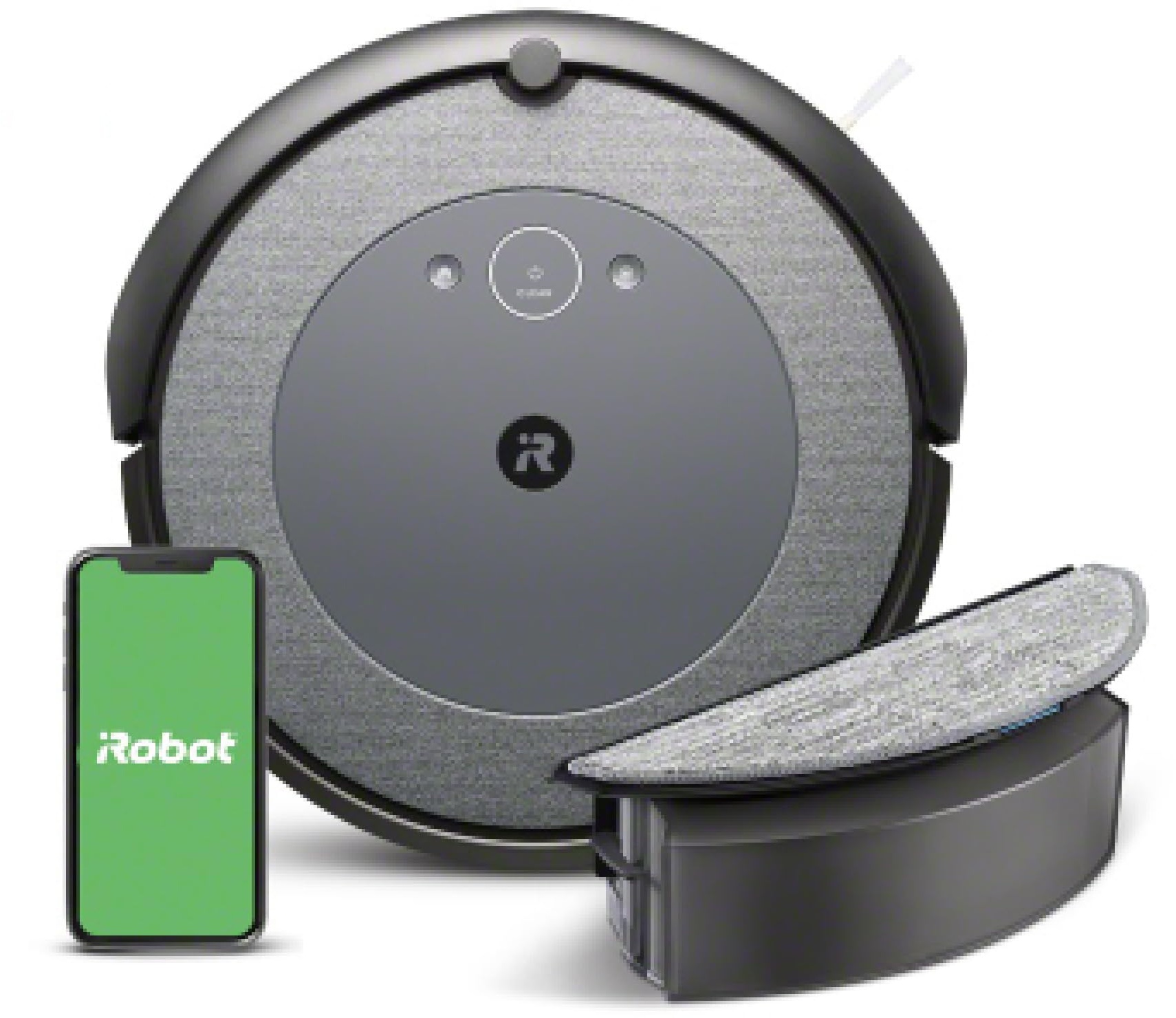 iRobot Roomba Combo i5 (i5172) Saug- und Wischroboter, WLAN-fähig, intelligente Navigation, 2 Gummibürsten für alle Böden, Reinigung nach Raum, Kompatibel mit Sprachassistenten, Farbe: Cool
