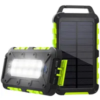 Solar Powerbank 26800mAh, PD 15W Tragbares Solarladegerät USB C Outdoor Wasserdichtes Externer Akku mit LED-Licht und 3 Ausgängen für Smartphones, Tablets, Outdoor Camping und mehr