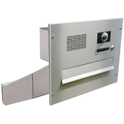 Edelstahl Kamera Durchwurf Briefkasten - Tiefe 33-50 cm - D-042