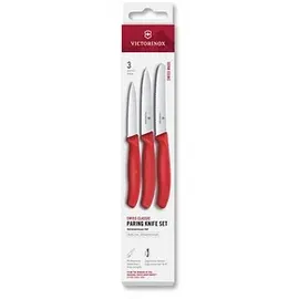 Victorinox Swiss Classic Küchenmesser Set 3-tlg.  Gemüse-/Tomaten-/Frühstücksmesser  rostfrei Rot
