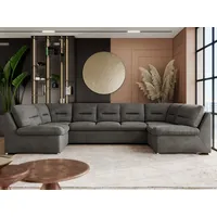 MKS MÖBEL Ecksofa COMODO U, Set, Sofa big XXL, Wellenfedern, Wohnlandschaft XXL, mit Schlaffunktion, Bettfunktion, U-form Ecksofa, Schlafsofa, HR-Schaum grau