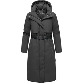 Navahoo Damen Wintermantel warmer, wasserabweisender Parka mit (abnehmbarer) Kapuze und Taillengürtel Waldbummler 14 Mouse Grey Gr. 3XL - 3XL