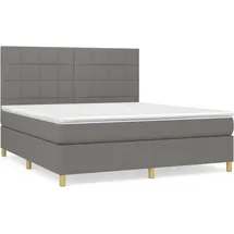 vidaXL Boxspringbett mit Matratze Dunkelgrau 160x200 cm Stoff