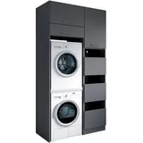 laundreezy Mehrzweckschrank-Set 118 x 238 x 68 cm Grau