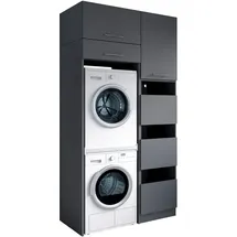 laundreezy Mehrzweckschrank-Set 118 x 238 x 68 cm Grau