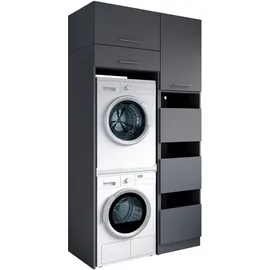 laundreezy Mehrzweckschrank-Set 118 x 238 x 68 cm Grau