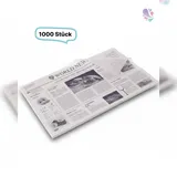 Blanc HYGIENIC Einschlagpapier aus Pergament-Ersatzpapier im Newspaper-Design 1/4 Bogen 50 x 37,5 cm Weiß