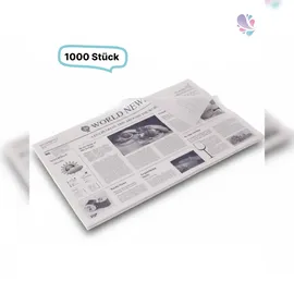 Blanc HYGIENIC Einschlagpapier aus Pergament-Ersatzpapier im Newspaper-Design 1/4 Bogen 50 x 37,5 cm Weiß