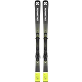 Salomon Damen All-Mountain Ski E S/MAX + M11, Black/Cordovan Metallic/Silver Meta, 162