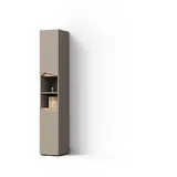 livinity Livinity® Badschrank, Greige, Grau, Holzwerkstoff, 6 Fächer, Rechteckig, 30x180x35 cm mit Türen, und offenen Fächern