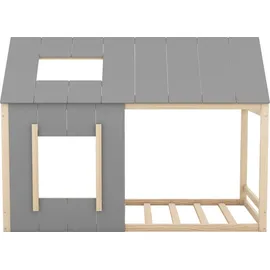 Flieks Hausbett mit Rausfallschutz 90 x 200 cm natur