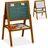 Relaxdays Kinderstandtafel mit Whiteboard Weiß,Dunkelbraun,Dunkelgrün