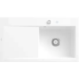 Villeroy & Boch Subway Style 50 rechts Einbauspüle weiß alpin Keramik Excenterbetätigung 900 x 510 mm