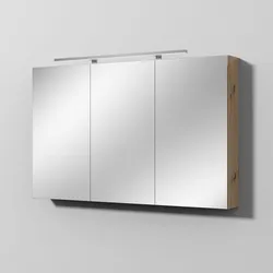 Sanipa Reflection Spiegelschrank MILLA 120 mit LED-Aufsatzleuchte, mittlere Tür, Anschlag links SD14643, Badmöbel,
