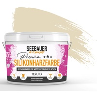 SEEBAUER diy® Silikonharzfarbe Gelb Fassadenfarbe (No. 433 Vanilla Cream 5,0 Liter) Selbstreinigend mit Lotuseffekt