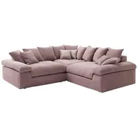 Carryhome Ecksofa, Rosa, Textil, 5-Sitzer, L-Form, 284x284 cm, Stoffauswahl, Hocker erhältlich, Rücken echt, Wohnzimmer, Sofas & Couches, Wohnlandschaften, Ecksofas
