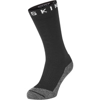 SealSkinz Unisex Wasserdichte Soft Touch Socken – Mittellang, für warme Temperaturen geeignet, Schwarz/Grau/Weiß, L