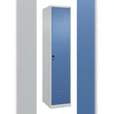 C+P Spind Classic PLUS, 1 Abteil, HxBxT 185x40x50cm, Sicherheitsdrehriegel, Hellgrau/Fernblau von PROREGAL