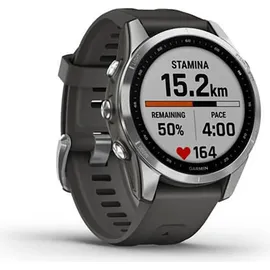 Garmin fenix 7S Standard silber mit graphitfarbenem Armband