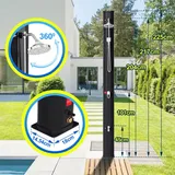 Jopassy 40 L Solardusche Gartenduschen mit Handbrause、integriertem Fußdusche runder Duschkopf inkl. Montagematerial & Abdeckhaube Schwarz - Schwarz