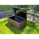 Raumhirsch Furniture Gartenbox Gartenbox, Auflagenbox, Kissenbox mit Deckel (Maße: 100 × 55 × 40 (H) cm, Hybrid-Geflecht), Innenbezug mit Klettverschluss braun