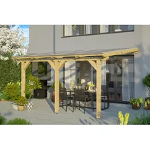 SKANHOLZ Terrassenüberdachung Bormio 434 x 300 cm beige