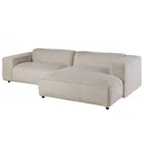 Massivmoebel24 Ecksofa 279x164x69 Cord elfenbein VALENCIA - Beige