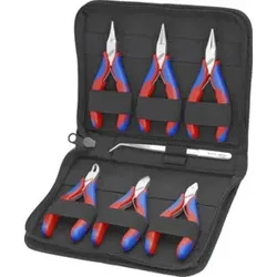 KNIPEX 00 20 16 Elektronikzangen-Set mit Werkzeugen für Arbeiten an elektronischen Bauteilen 220 mm