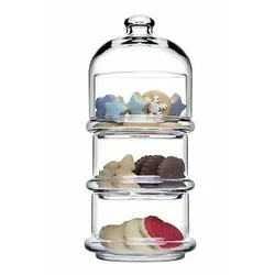 Pasabahce Villa Patisserie Aufbewahrung aus Glas 3 Stöckig mit Deckel 96815
