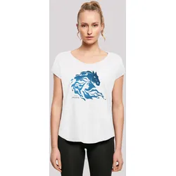 T-Shirt F4NT4STIC "Disney Frozen 2 Nokk Wassergeist Pferd Silhouette", Damen, Gr. 4XL, weiß, Obermaterial: 100% Baumwolle, casual, regular fit, Rundhals, Kurzarm ohne Bündchen, Shirts, Print
