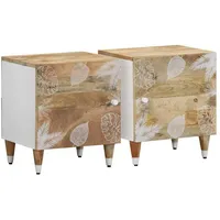 VidaXL Nachttische 2 Stk. 40x33,5x46 cm Massivholz Mango